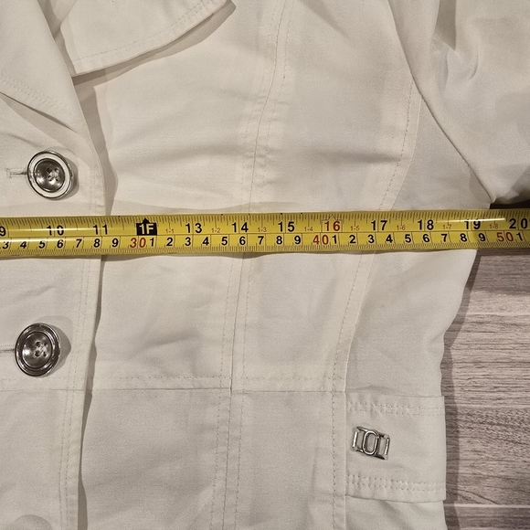 Giacca AGallery Co Lightweight Pleated Lined Jacket With Pockets Size S White. - Picture 11 of 15